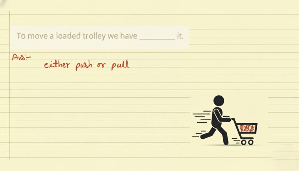 to move a loaded trolley we have to dash it